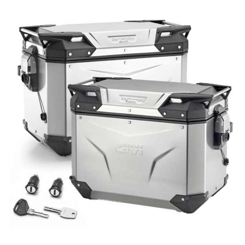 OBKEV48AL + OBKEV48AR + SLR102 : Givi Trekker Outback Evo Smart Seitenkoffer 48LT Yamaha Tracer 9