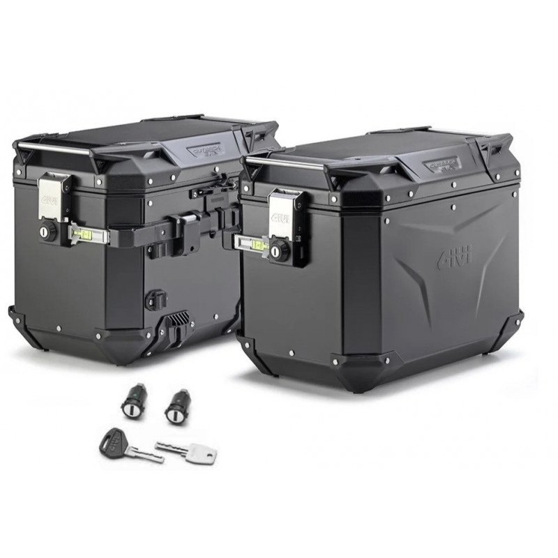 OBKEV48AL + OBKEV48AR + SLR102 : Maletas laterales Givi Trekker Outback Evo Smart 48LT Yamaha Tracer 9